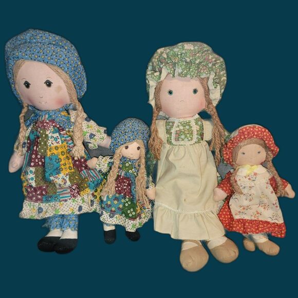 Vintage HOLLY HOBBIE (set of 4)Dolls AMY CARRIE Friends Knickerbocker *See Desc* - Picture 1 of 13